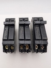 Lot Of 3 THQP240 GE Q-Line 40 Amp Thin 2-Pole Circuit Breaker