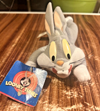 Looney Tunes Bugs Bunny Small Bean Bag Plush Toy Vintage Play by Play 1997 Tags
