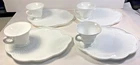 Vintage Indiana Colony Harvest Grape Milk Glass Snack Plate Cup Set Of 4