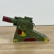 Vtg Barclay Manoil WW1 Hollow Cast Toy Cannon Metal Spring Camo 50s Made In USA