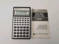 Vintage Citizen SR-45 Scientific Calculator With Instructions - RARE - Working