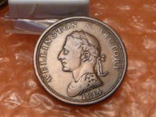 1814/1816 Irlande Wellington & Victory Edward Bewley Dublin Penny Token RARE #1