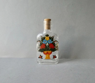 ancienne petite bouteille de parfum, flacon, décor oiseaux, fleurs, mariage ? - Photo 1/4