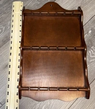 Vintage Wooden Souvenir Spoon Holder Wall Display Rack - 18 Spoon Country Lot 6