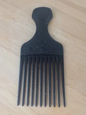 Vintage Goody Black Textured Plastic Pick Hair Lift Comb 6 5/8” Made In USA