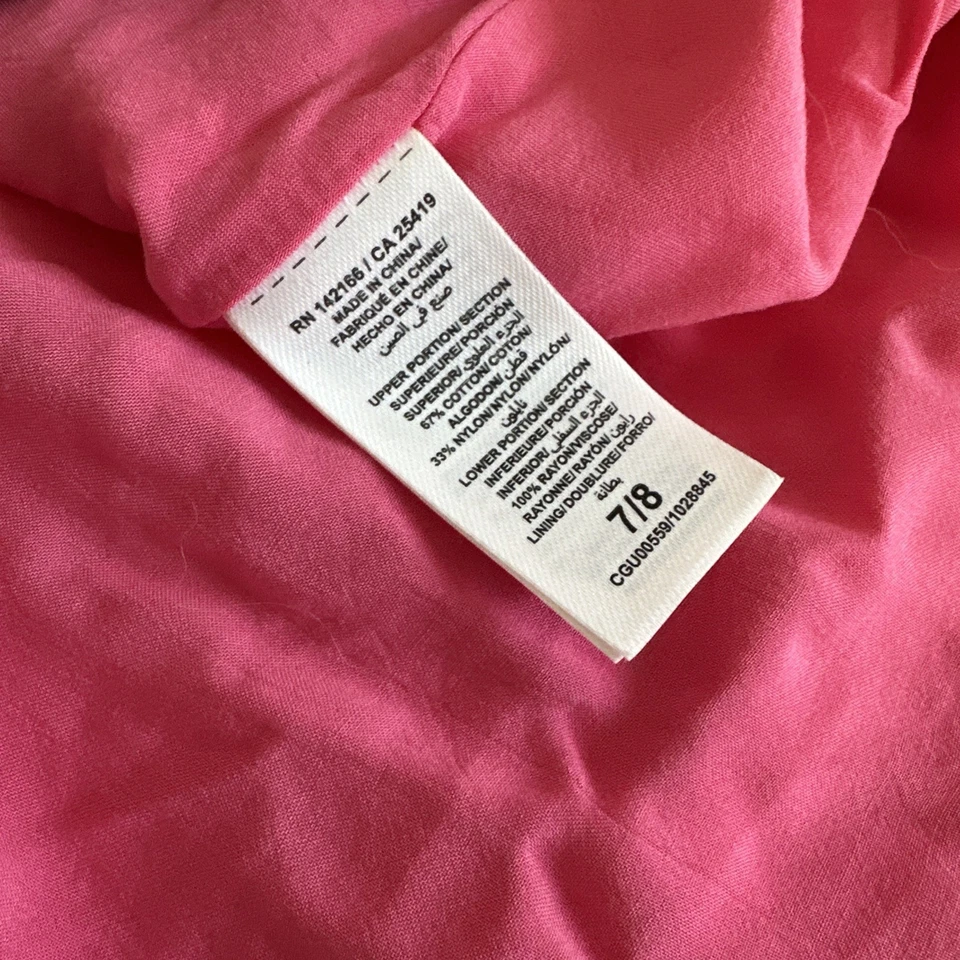 Vestido Ella Moss para Meninas Rosa Quente Tamanho 7-8 Geométrico Bordado Malha Corpete Novo com etiquetas - Imagem 4 de 4