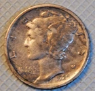 1925 D Mercury Dime .  VF +