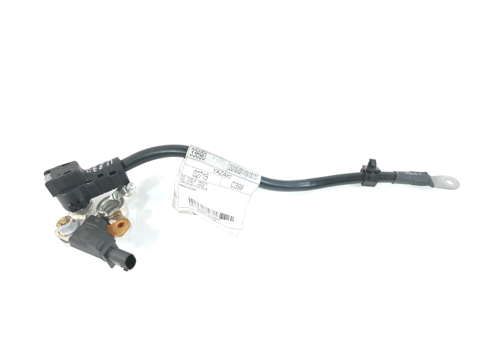 Maserati Levante 3.0 L 2017 Negative Battery Wire Cable With Sensor 6700064690