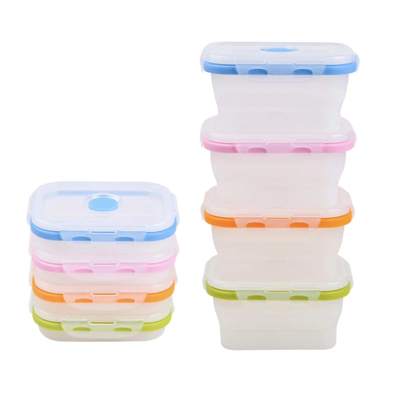 Collapsible Silicone Food Storage Containers, BPA , Microwave, Freezer and Di...