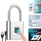 P2 Smart Fingerprint Padlock Biometric Security Lock USB Rechargeable Zinc Alloy