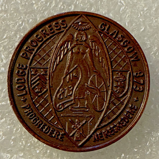 Scotland Masonic Token Lodge Progress Glasgow No.873 Scottish Penny Coin