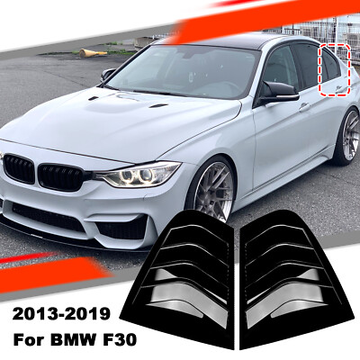 Heck Seitenfenster Lamellen Abdeckung Schwarz Glanz Für BMW F30 3er Limo 13-19