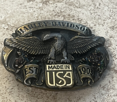 Harley Davidson Motorcycle Belt Buckle Screaming Eagle Vintage 89