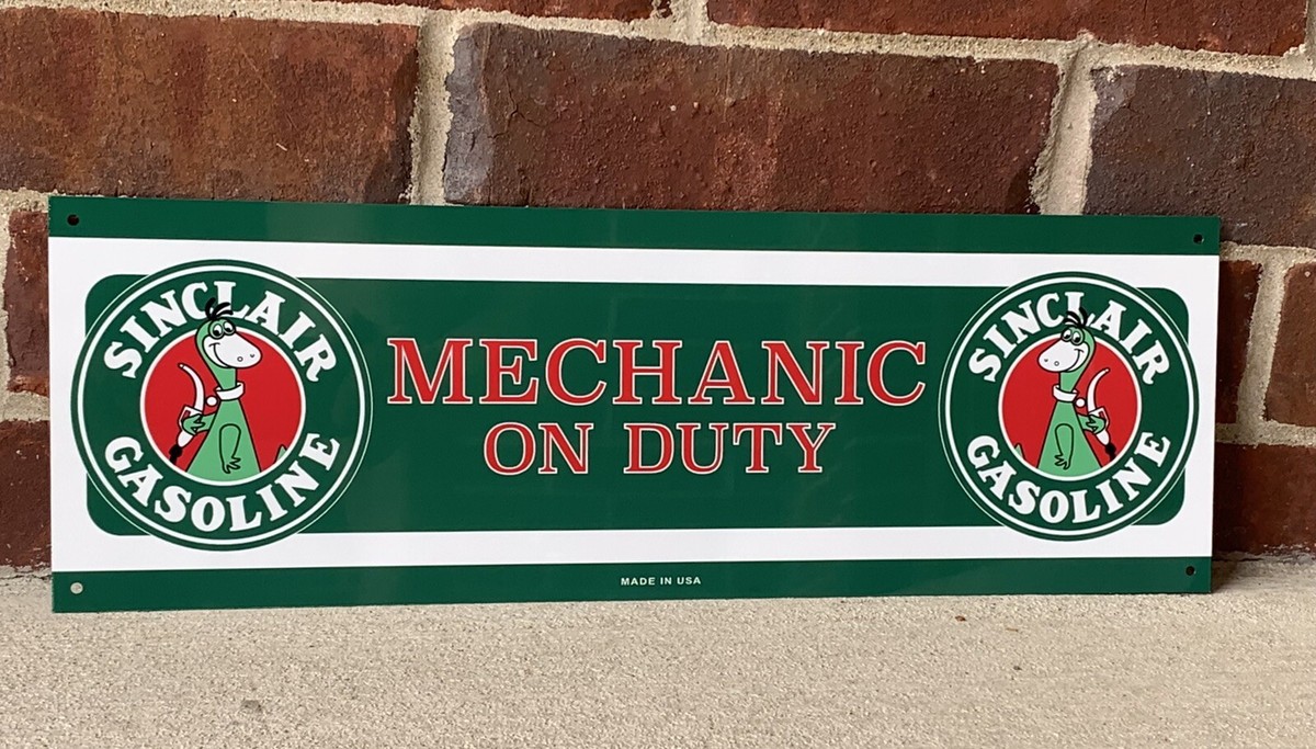 Sinclair Dino 18 Inch Mechanic On Duty Vintage Gasoline