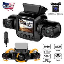 360° WiFi Dash Cam Recorder 1080P Car Camera 4Channel DVR Vehicle Video G-Sensor