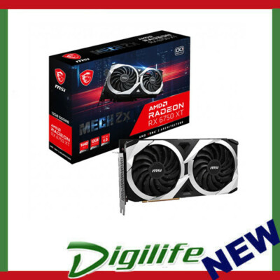 MSI AMD Radeon RX 6750 XT MECH 2X 12G OC Video Card, GDDR6, PCI-E