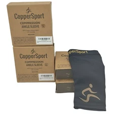 Copper Sport Compression Ankle Sleeve Size Small Copper-Infused Nylon/Spandex x4