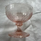 Anchor Hocking Glass MAYFAIR Open Rose Pink Footed Sherbet bowls -set of 3