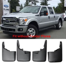 4 pcs Front Rear Mud Guards Splash Flaps For 11-16 F250 F350 w/o Fender Flare