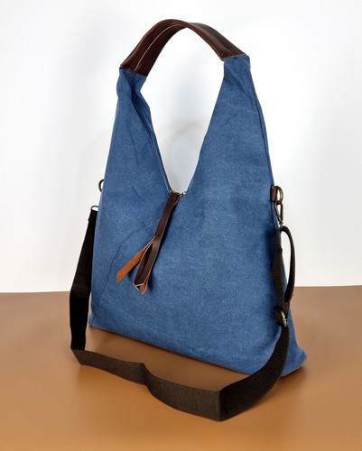 Bolso boho origami de cuero sintético de lona, bolso bandolera, bolso de hombro - Foto 5 di 18
