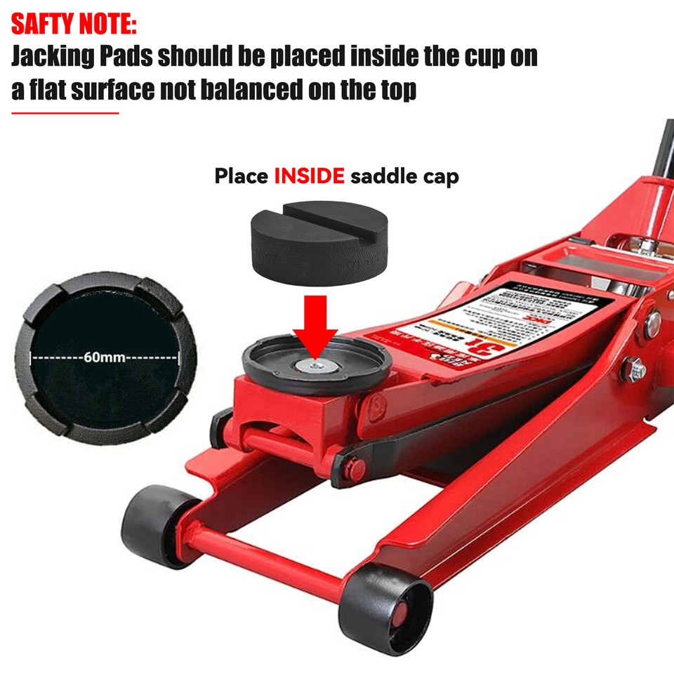 Universal Jack Pad Adapter - Thick Rubber X-Slot Pad For Floor Jacks & Pinch Welds (3.9" Wide)