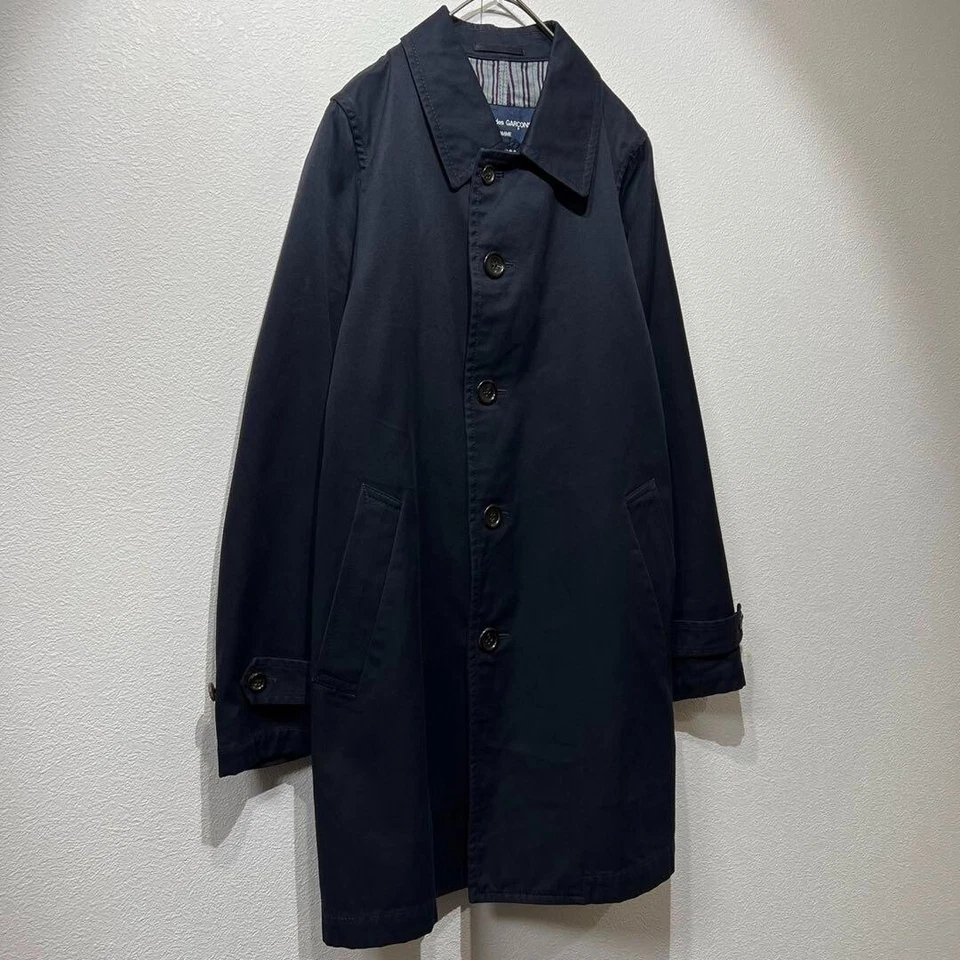 Abrigo dosel a rayas de alta calidad COMME des GARCONS HOMME azul marino Foto 2 de 4