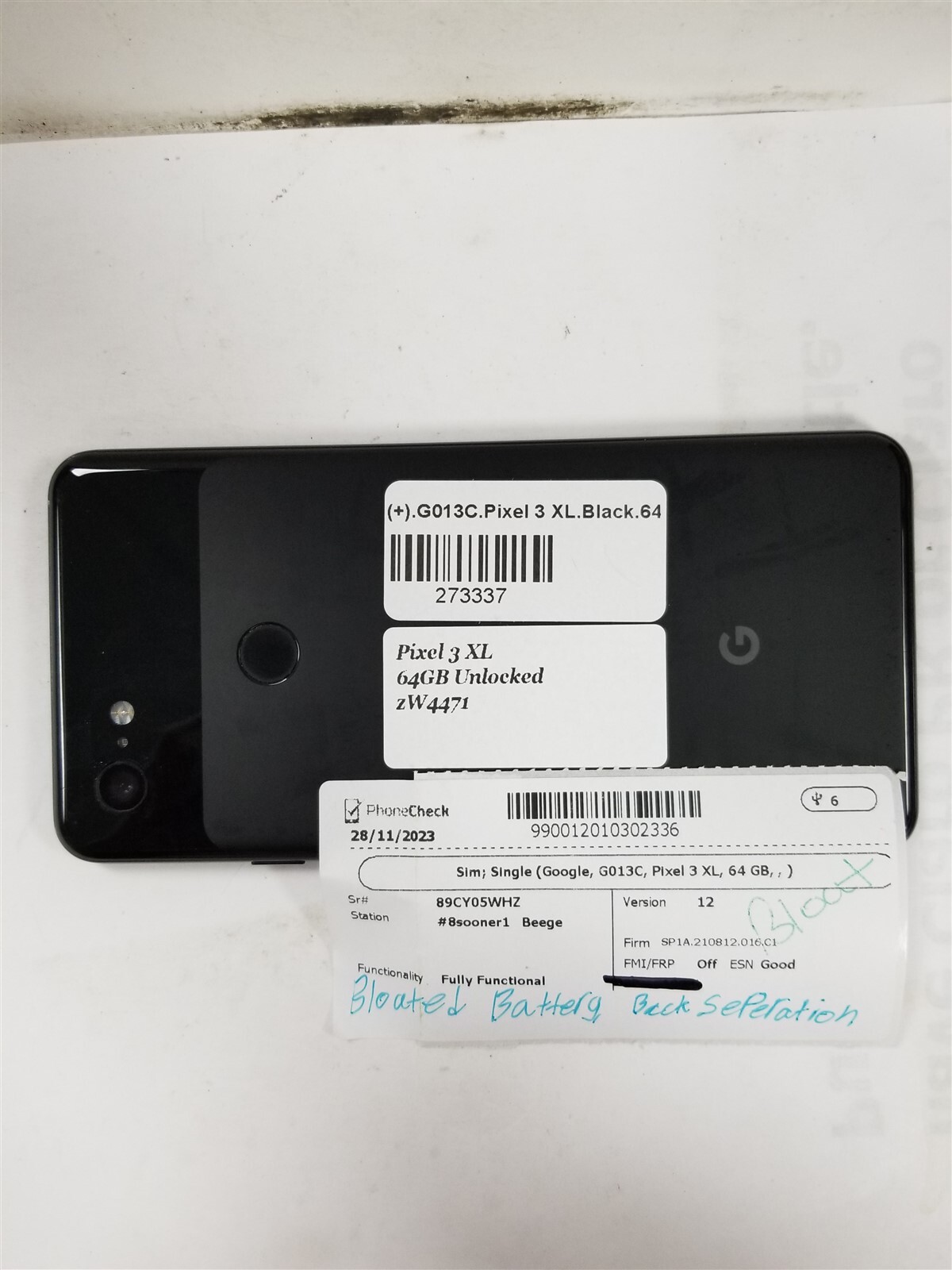 Google Pixel 3 XL 64GB Black G013C (Unlocked) Reduced Price zW4471