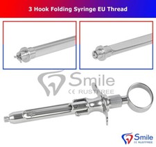   3 Hooks Dental Aspirating Syringe - Dentistry Aspiration Syringe - EU Thread