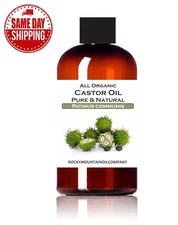 SELECT HEXANE FREE ORGANIC CASTOR OIL PURE NATURAL 4 8 16 oz  GLASS BOTTLE OPT.