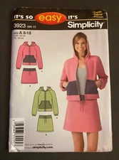Simplicity Pattern 3923 'It’s So Easy' Misses' Knit Skirt & Hooded Jacket 8-18