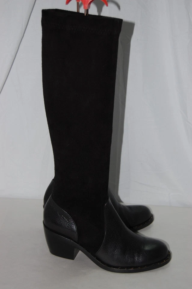 6.5❤️Robert Clergerie Stretch Suede Leather Knee High Heels Mid Calf Tall BOOTS - Image 2 of 4