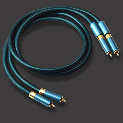 Hi-End 8N Silver Plated OFC Audio Cable With Ortfon 2RCA TO 2RCA Cable