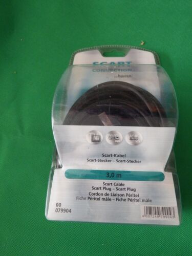 Premium Hama SCART Lead Cable Fully Wired 21 Pin RGB SKY TV DVD GOLD Nickel - Picture 5 of 10