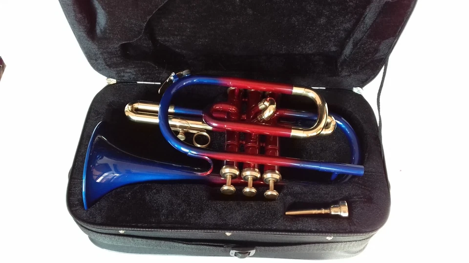 SALE !!! BRAND NEW CORNET MULTICOLOR Bb FLAT CORNET WITH FREE HARD CASE+M/P - Image 2 of 4