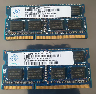 Nanya 8GB 2X4GB DDR3 2RX8 1600 MHz PC3-12800S 204pin SODIM Laptop Speicher RAM 