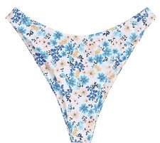 Zaful Women's Bikini Bottom Size Medium High Cut Cheeky Floral Print Bonus Top