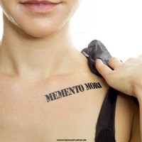 10 X Memento Mori Tattoo - 2 SchriftzüGe In Schwarz -Temporary Body Tattoo (10)