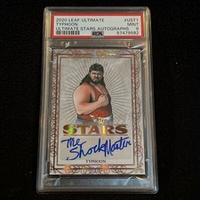 TYPHOON Shockmaster AUTOGRAPH CARD LEAF ULTIMATE WRESTLING 2020 PSA 9 Mint Pop 1