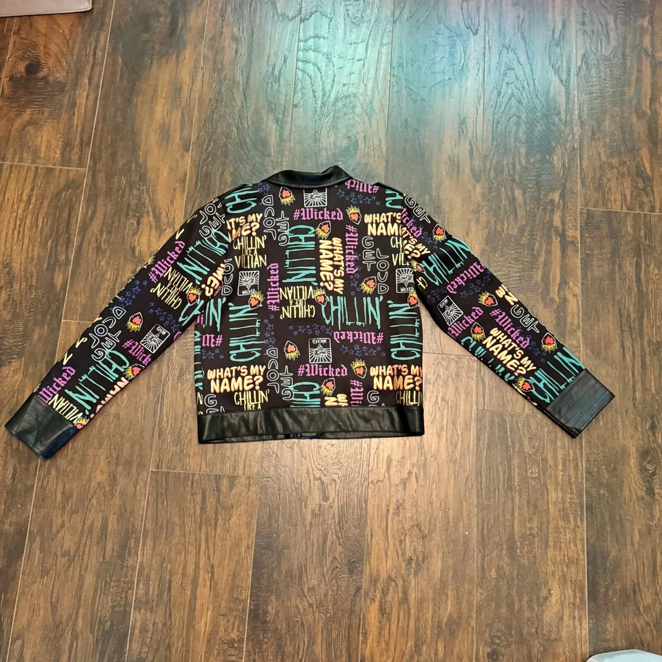 Chaqueta Disney Niñas L Negra D-Firmada Descendientes 2 Estampado Graffiti Moto Cremallera Foto 2 de 4