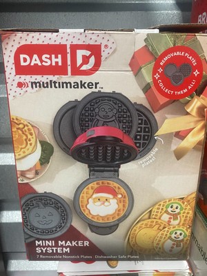 Dash MultiMaker  Mini System Holiday Waffle Maker with 6 Removable Plates-NEW