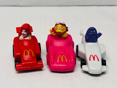 Vintage McDonalds Pull Back Turbo Macs Cars Set- Grimace Birdie
