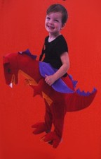 Boys Toddler Walking Ride In DRAGON Halloween Costume Red Animal 3 4 3T 4T NEW
