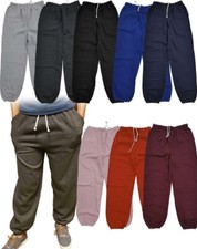 MENS WOMENS PLAIN FLEECE SWEATPANTS JOGGER GYM SPORTS WORKOUT HOUSE SWEAT PANTS