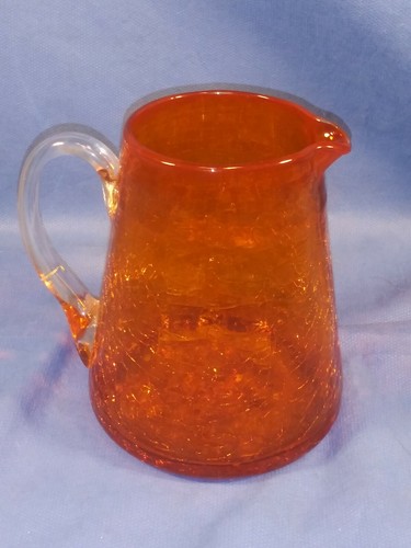 Vintage Blenko 4,5" Orange Crackle Glas Krug Amberina - Bild 3 von 5