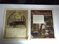 1920 & 1923 WILLYS - KNIGHT ADVERTISEMENTS