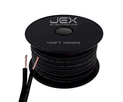 100ft 16AWG Gauge Black Speaker Cable Wire on Spool Premium High Quality