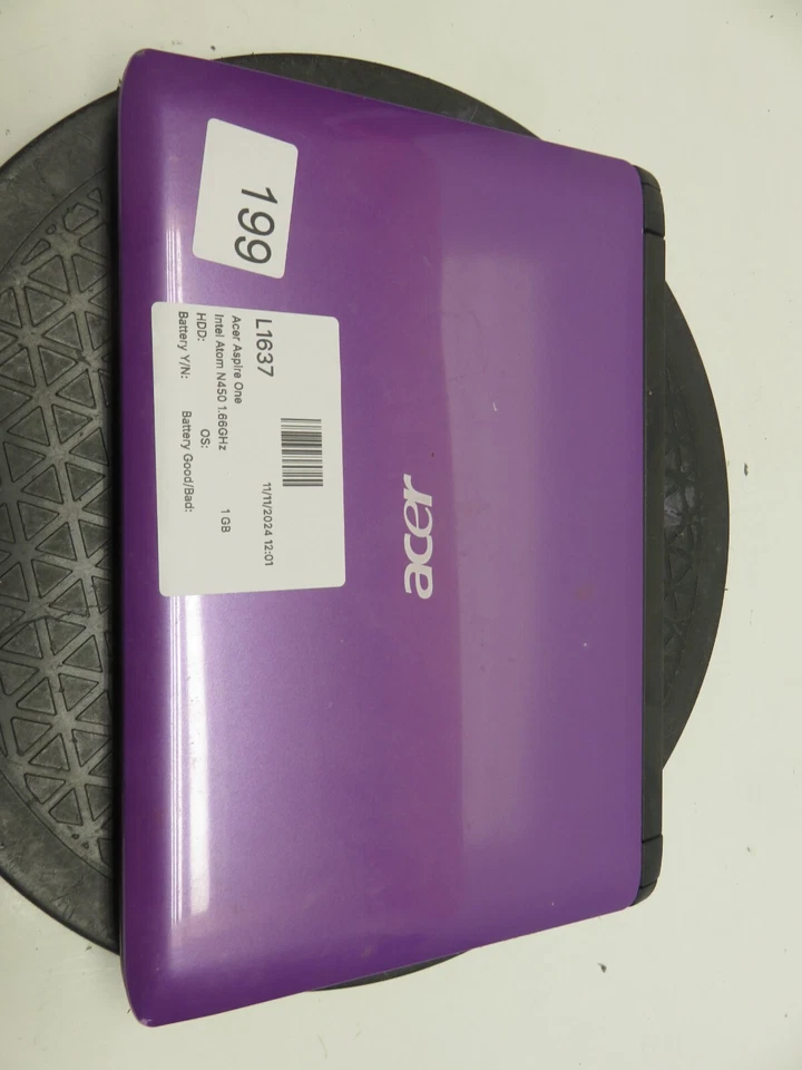 Portátil Acer Aspire One 532h-2254 Intel Atom N450 1 GB Ram sin disco duro ni batería Foto 2 de 4