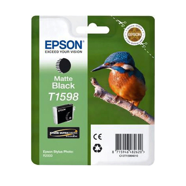 Epson T1598 Tintenpatrone Matt Schwarz Original, 17 Ml, FüR Stylus Photo R2000-image