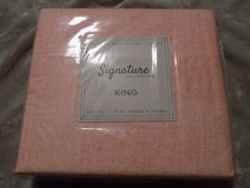 King 4 pc Sheet Set Orange Patterned Bedding Sleep Wrinkle Resistant NEW 