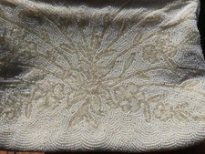 Vintage Antique White/Cream Seed Beaded Purse Made in France Great Condition